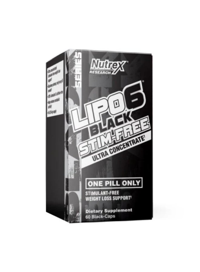 Lipo-6 Black Stim-Free Supplement - 60 Capsules